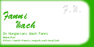 fanni wach business card